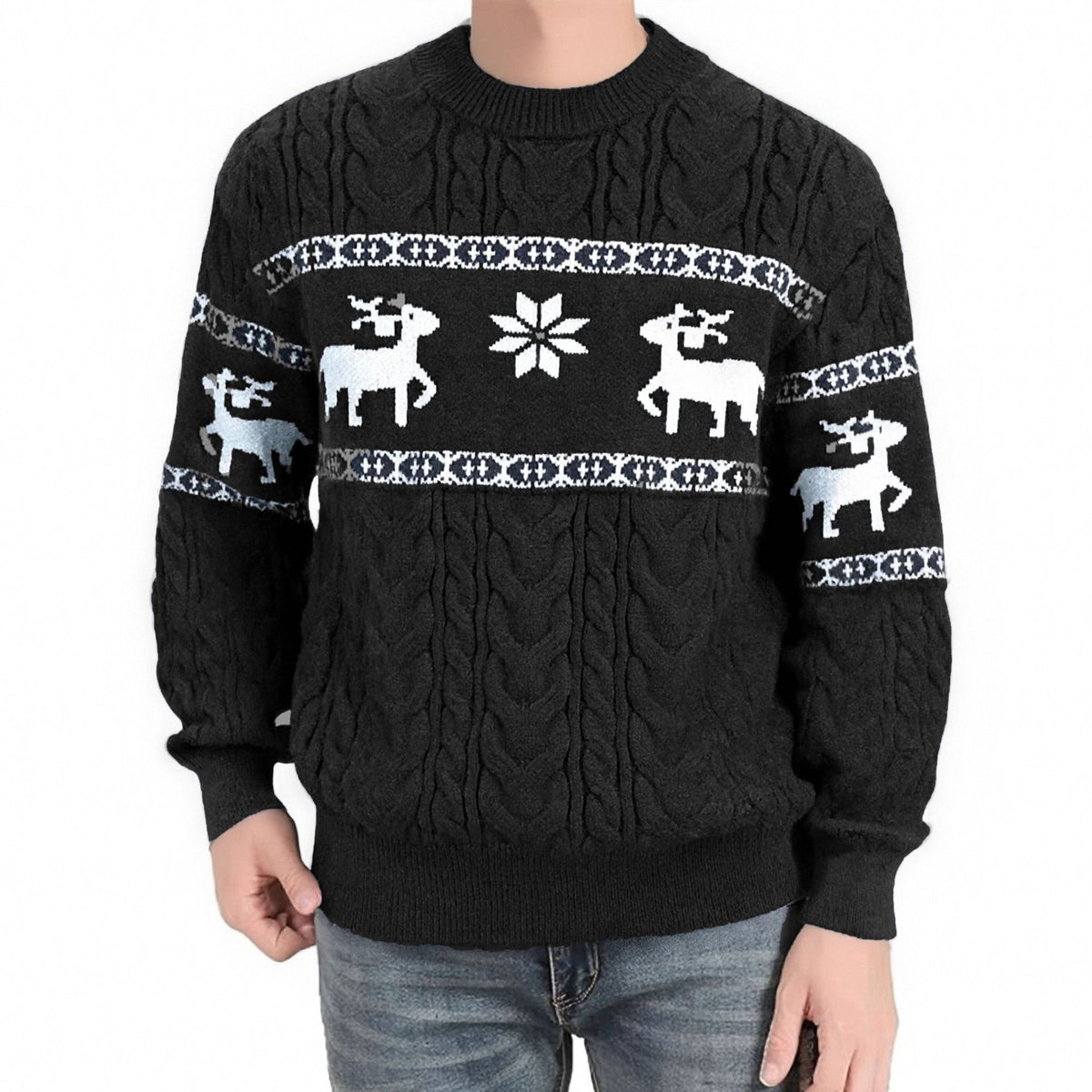 Męski sweter świąteczny z reniferem