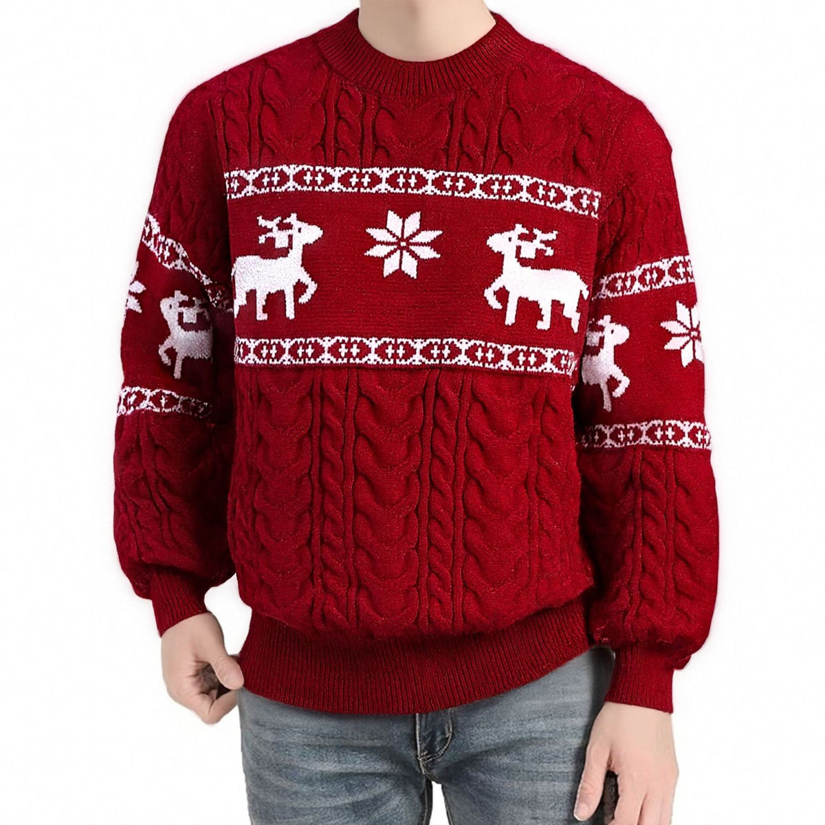 Męski sweter świąteczny z reniferem
