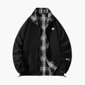 Męska retro kurtka bomber z zamkiem błyskawicznym i w kratkę