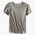 Męska gładka koszulka T-shirt z okrągłym dekoltem i krótkim rękawem