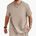 Męska T-shirt z teksturą, krótki rękaw, casual