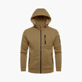 Męska Kurtka z Kapturem z Zipperem i Kieszeniami