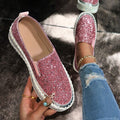 Rubea | Modne Slip-On Brokatowe Mokasyny na Co Dzień