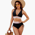 Kobiece Regulowane Dwuczęściowe Bikini z Wiązanym Dołem