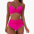 Kobiece bikini w kwiaty z elastycznym pasem
