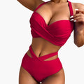 Kobiec Zestaw Bikini z Wysokim Stanem i Przednim Panelem Modelującym