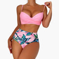 Kobiece bikini w stylu push-up z wysokim stanem i usztywnianym biustonoszem