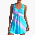 Kobiece niebieskie paski oceaniczne dwuczęściowe bikini