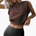 Damski bezrękawnik crop top z sportowym krojem i lekkiego materiału