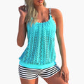 Kobiece Striped Tankini z Regulowanymi Ramiączkami i Wyjmowanymi Miseczkami