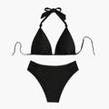 Kobiece Bikini w Trójkąt z Regulowanymi Zapięciami na Węzeł