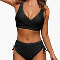 Kobiece bikini dwuczęściowe z regulowanymi ramiączkami i średnim stanem