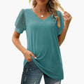 Damska koszulka V-neck z bufkami
